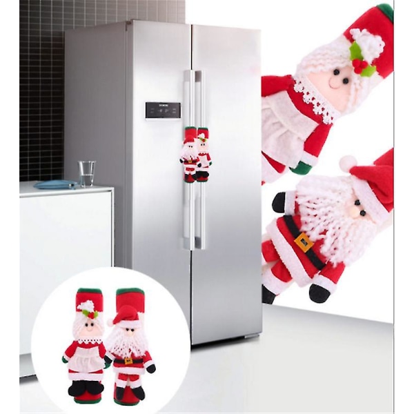Jul Kjøleskapshåndtaksdeksler Sett med 2 Kjøleskapsdørhåndtaksdeksler Protector julepynt