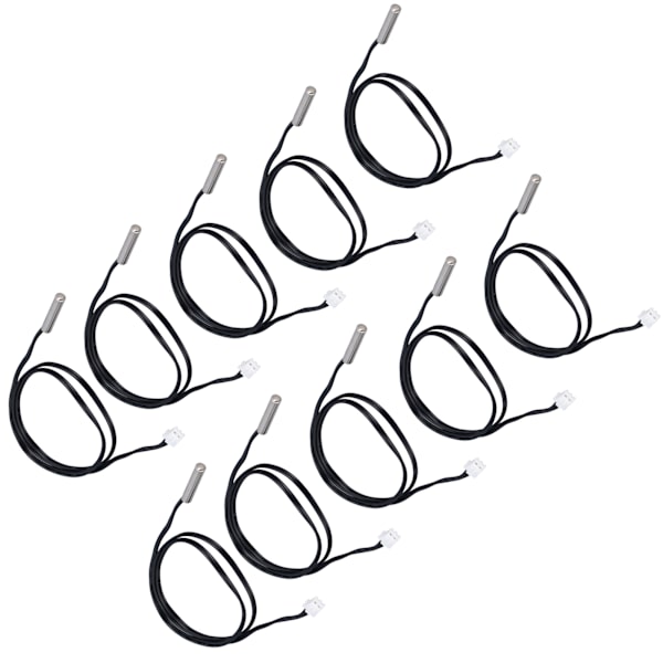 10 stk. Temperatursensorprobe NTC Termistor Temp Transduser 5x25mm Sylindrisk Hode 500mm10K B3435
