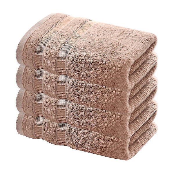 100 % bomull, mjuk och absorberande handduk-våffelhanddukar för badrum-set med 2 snabbtorkande handdukar Brown