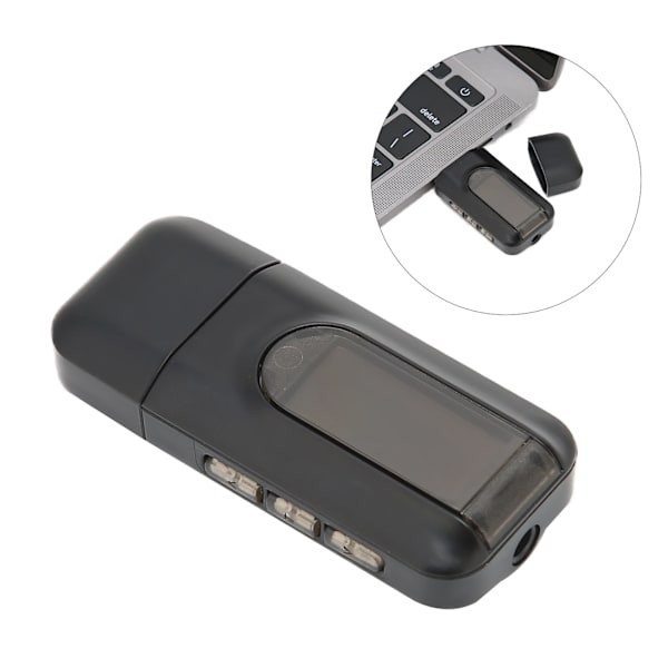 2 i 1 Bluetooth Adapter USB Trådløs Bluetooth Sender Modtager med LED Display til Bil Hjemme Lydsystem