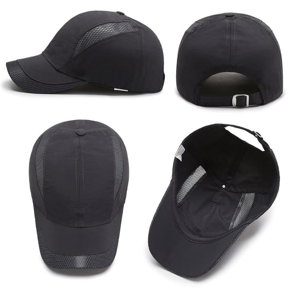 【BQ】2 stk. Herre Solid And Flatbremmet Caps, Justerbar Hatt for Menn Kvinner, Mesh Løpecaps, Sportscapser