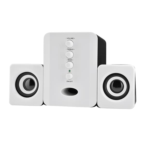 Mini USB 2.1 højttaler subwoofer til telefon bærbar computer (hvid)