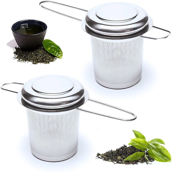 2 stk tefilter fint hul 304 rustfrit stål te infuser kop te si med