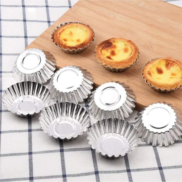 32 stk muffinsform i rustfritt stål Tartelettformer Bakeformer Non-stick 20pcs