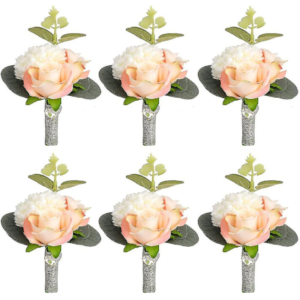 Keinotekoinen Rose Boutonniere & Corsage set Ruusun silkkikukka häihin