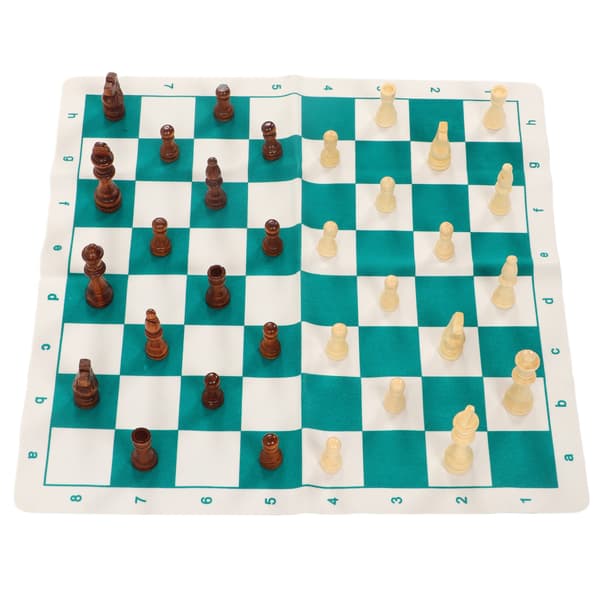 Internationellt Schackset PU Schackbräde Spelkit med Pjäser