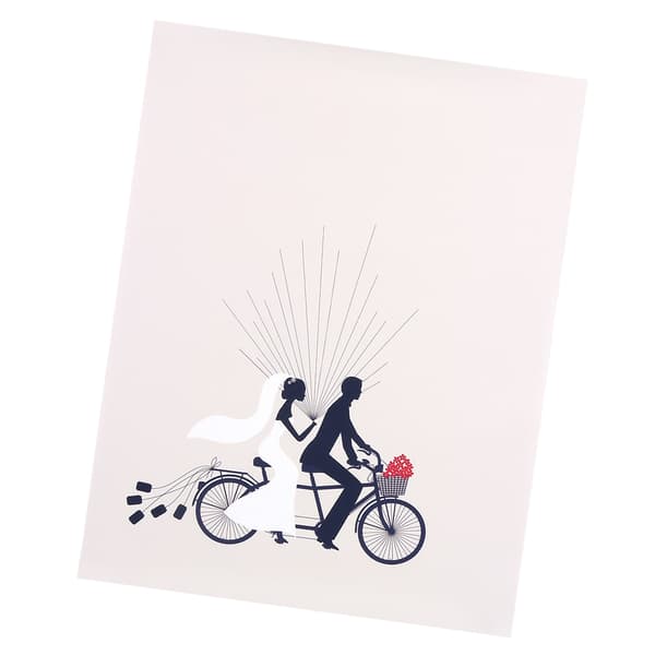 Fingeravtrycksmålning Brudgum Cykelmönster DIY Bröllopskonst