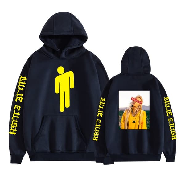 【BQ】Billie Eilish sweatshirt Unisex Pullover Æstetisk Hættetrøje Sort A-XF14- Black A Black A S