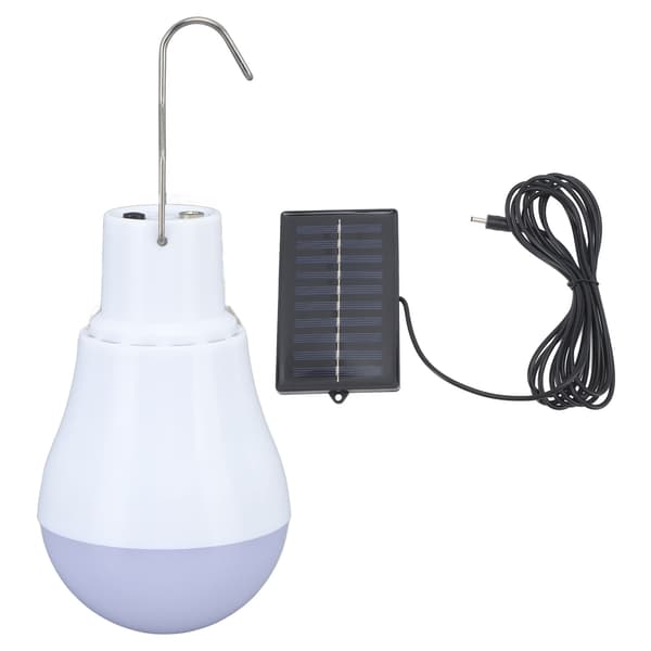 Solcellepære Solpanel LED Pære ABS Hvidt Lys 500mAh Batteri Krog Design Solcellelys til Nød Camping Telt