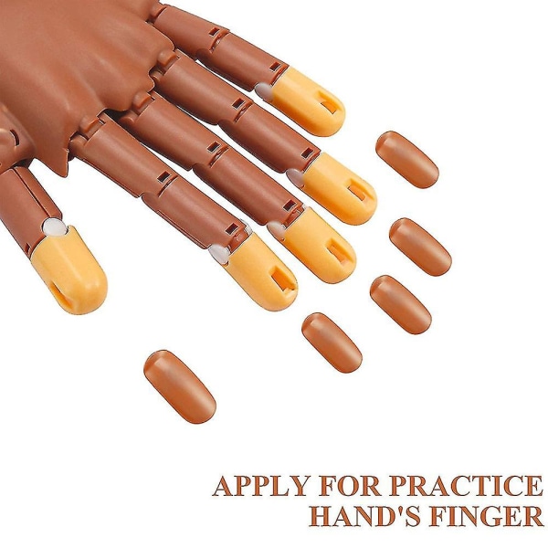 200 stk Nail Display Manikyr Supply For fleksibel Nail Practice Hand COFFEE