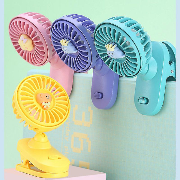 Xiaomi Cartoon Desktop Ladattava Clip Mini Fan Student Dormitory Kannettava Clip Seinä USB Mini Tuuletin Led Valolla ja Ohjauksella yellow