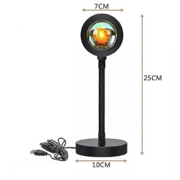 Solnedgangslampe Projektor 16 LED Regnbue Solnedgangsprosjekt Fjernkontroll 360 De