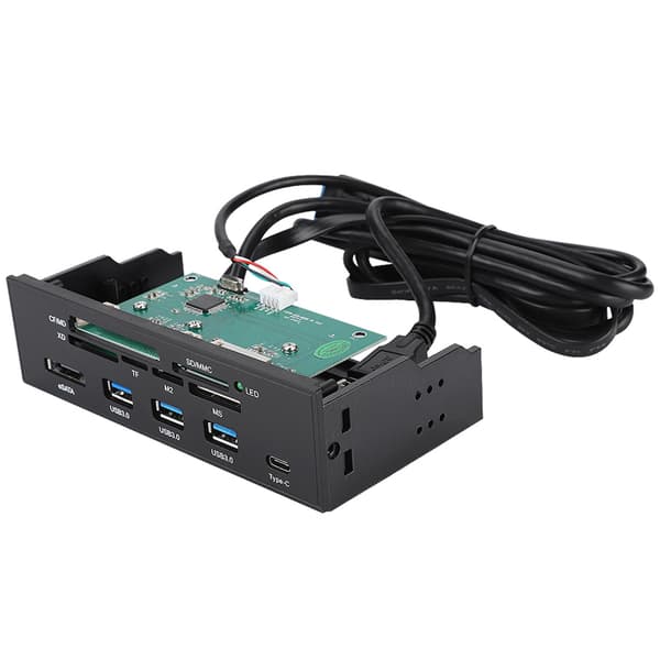 Multifunksjons intern kortleser for PC - 5,25\" Dashboard Frontpanel