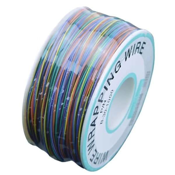 8 Farver Fortinnet Kobber PCB Vikletråd Kabel 30AWG til Luftfart