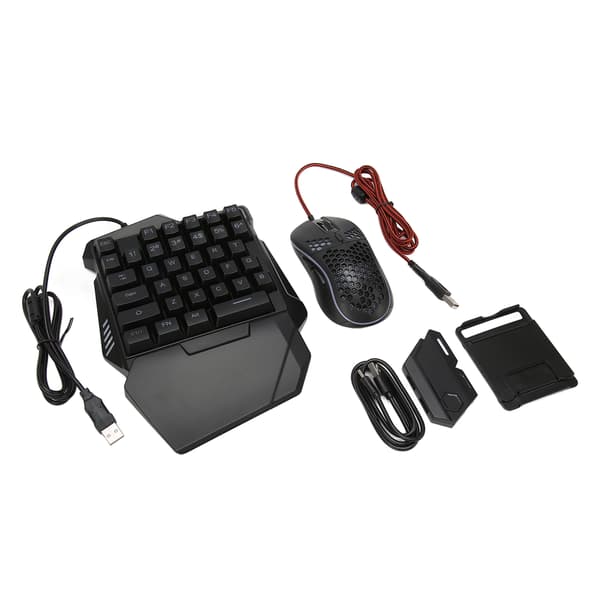 Keyboard Mouse Converter Sæt Kablet Trådløs RGB Enhånds Tastatur Mus Adapter Combo til Android til Harmony til IOS