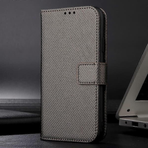 【BQ】Læder mobilcover med diamantstruktur Brun Brown For Doogee Note 59 / Note 59 Pro