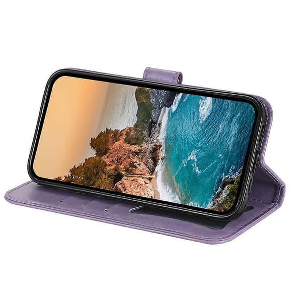 【BQ】Syvblomstret præget læderetui til telefon - Perf Compatible with MotorolaMoto G55