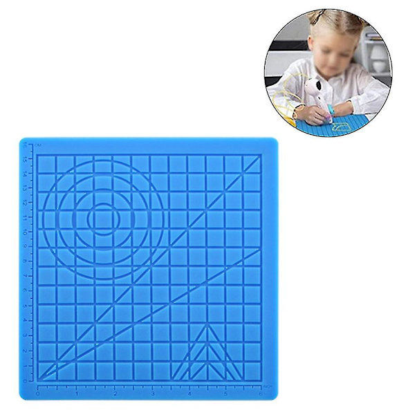 3d-utskrift penn silikonmatter med grunnleggende mal, 3d penn tegneblokk for barn og nybegynnere, kommer med 2 stk silikon fingercaps