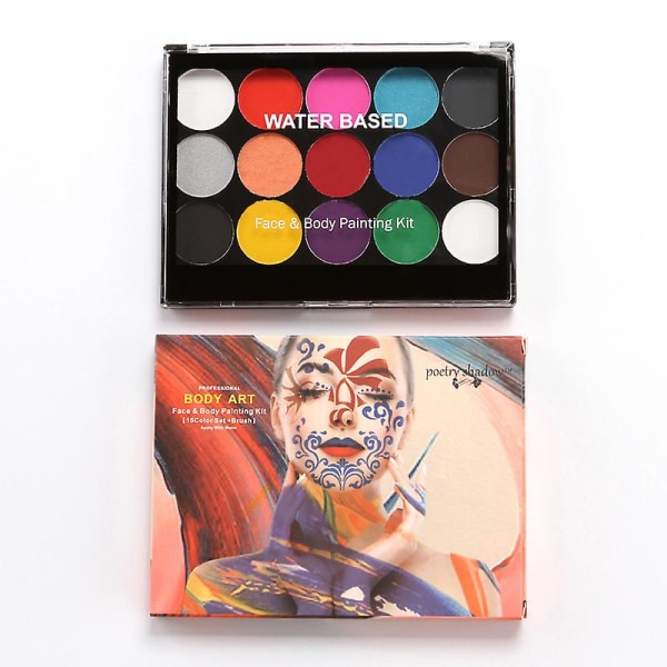 Professional Palette Washable, Face Body Tattoo Paint With Brush For Party, Thanksgiving,cosplay, Christmas