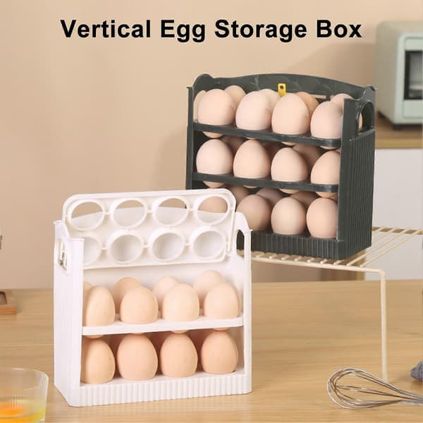 【BQ】Eggbeholder med stor kapasitet – 24 egg med skyveskuffer White
