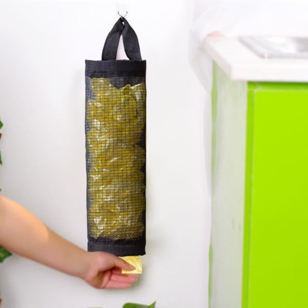 Mesh Näthängande förvaringsautomater Vikbar Andningsbar Tvättbar organizer mesh för kök Plastpåsförvaring