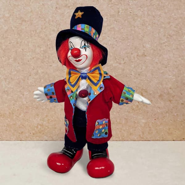 Klovnedukke Figur Halloweenpynt Klovnemodell for Rom Borddekorasjon