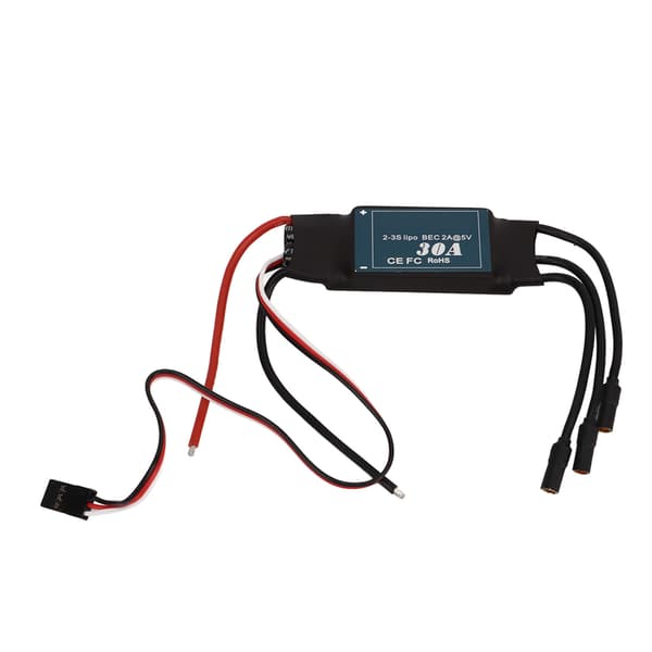 30A Børsteløs ESC Elektrisk Hastighetskontroller 5V 2A BEC Fastvinget RC Fly Helikopter Erstatning
