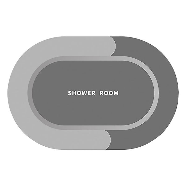 Kiselgur Absorberande fotmattor Halkfri mattfilt Half round light grey 40x60cm
