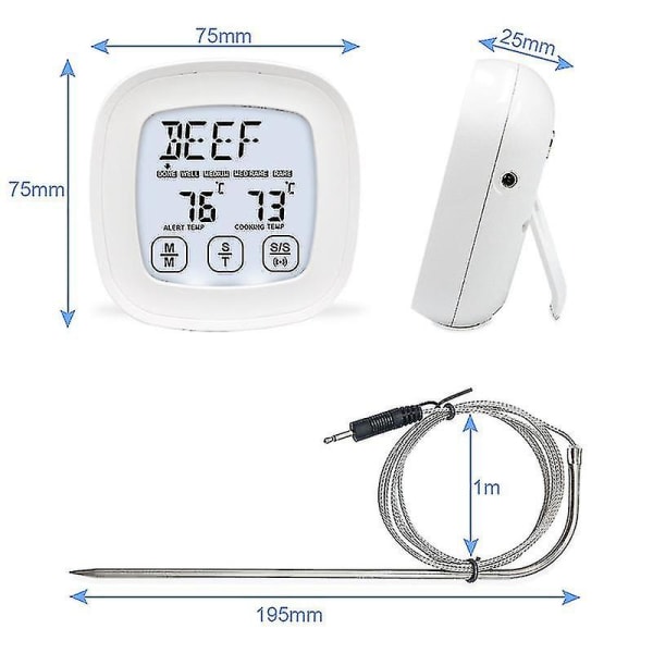 Kötttermometer Snabbläsning Mattermometer Digital matlagningstermometer
