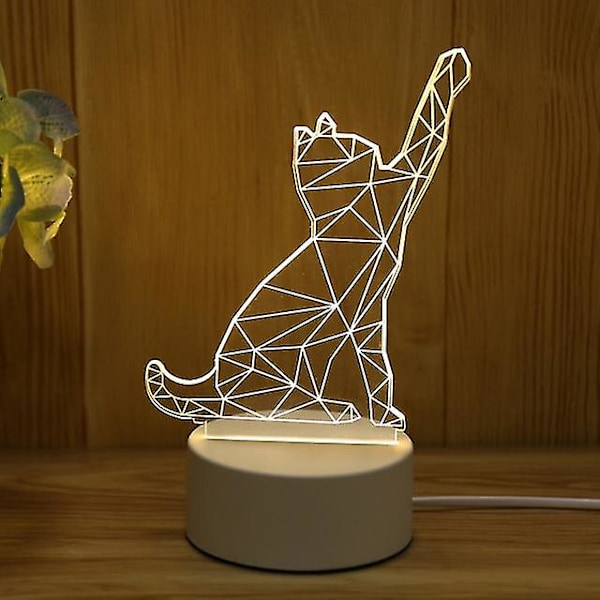 Juldekorationer för hem Träd Älg 3d Akryl Nattljus Julklapp Nyår Heminredning Strängljus Jultomten prydnad 455687 6