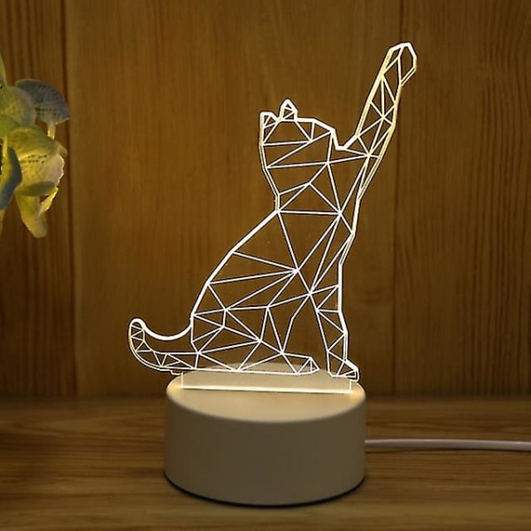 Julepynt til hjemmet Træ Elg 3d Akryl Natlys Julegave Nytår Home Decore String Lights Julemand Ornament 455687 6