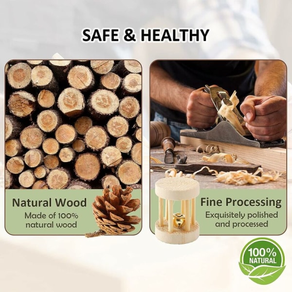 Dvärgkaninleksak (12 delar), naturlig hamsterleksak i trä