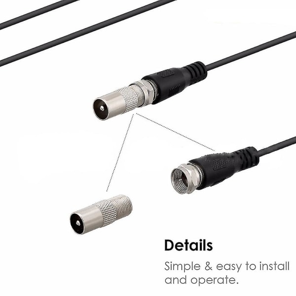 Förstärkt Hd Digital Tv Antenn18ft Coax Hdtv Kabel/nätadapter