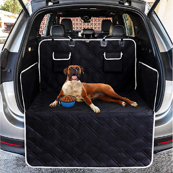 Hundbilstillbehör - Hundbilsbagageskydd med universal sidoskydd - Heavy Duty Hundskyddsmatta, 185 X 103 Cm cover för alla bilar - black