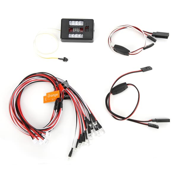 12 LED Blinkande Ljus Strobe Lampor Kit System för 1/10 RC Crawler Dift Bil
