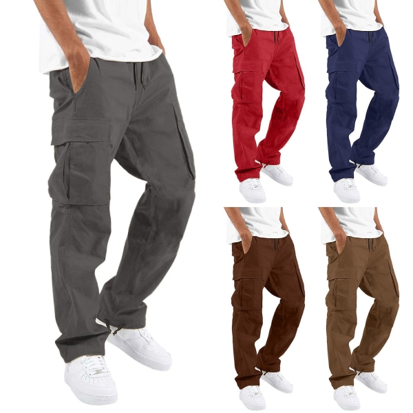 Miesten kiristysnauha Multi-Pocket Cargo Pants mustat L