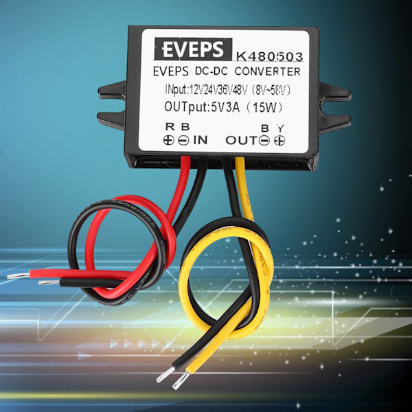 DC-DC 12V/24V/36V/48V til 5V 3A Buck Converter Step Down Strømforsyningsmodul