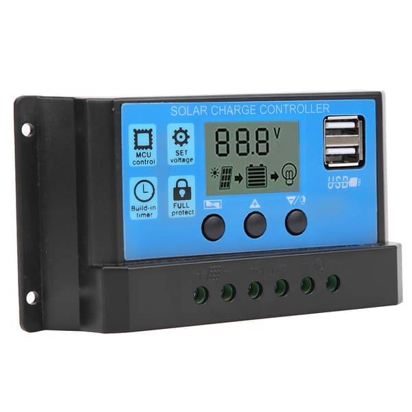 Blau Solar Automatisk PWM LCD Dobbel USB 5V 10A PV Systemkontroller Regulator
