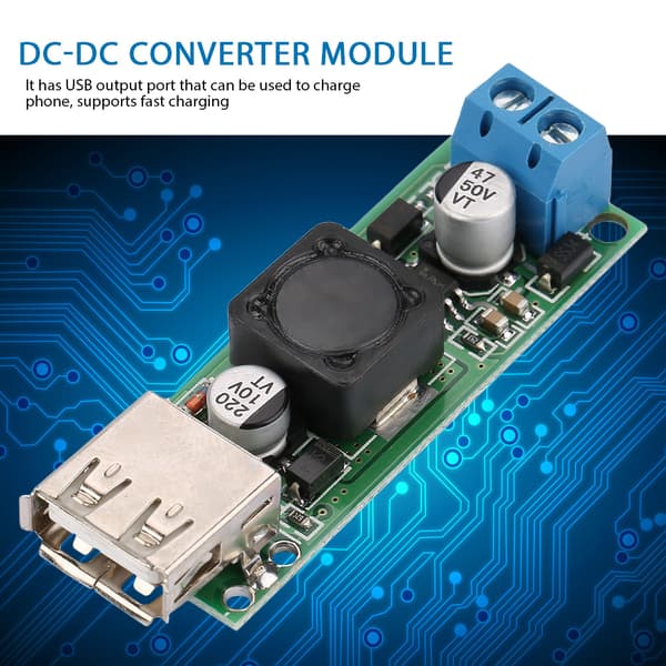 DC-DC Spenningsnedtrappingsmodul 12V24V 6V-32V til 5V QC3.0 USB Hurtiglading