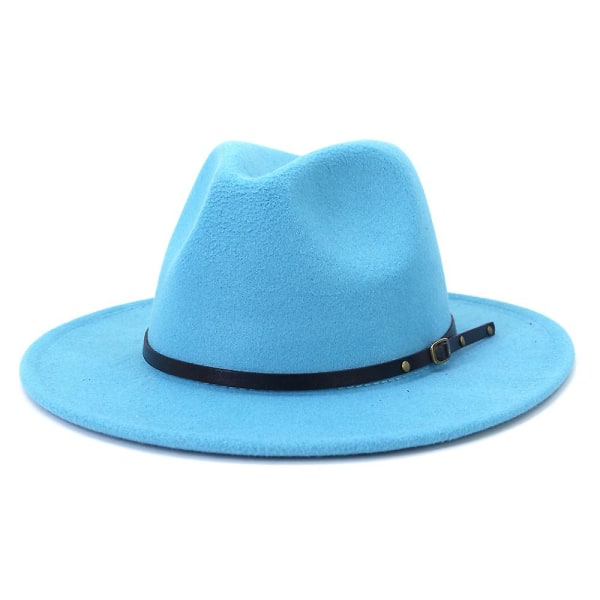 Kvinder eller mænd Fedora Hat i uldfilt Lake Blue