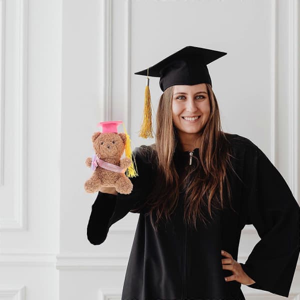 【BQ】Sød plys studenterbamse til dekoration Blødt tøjdyr