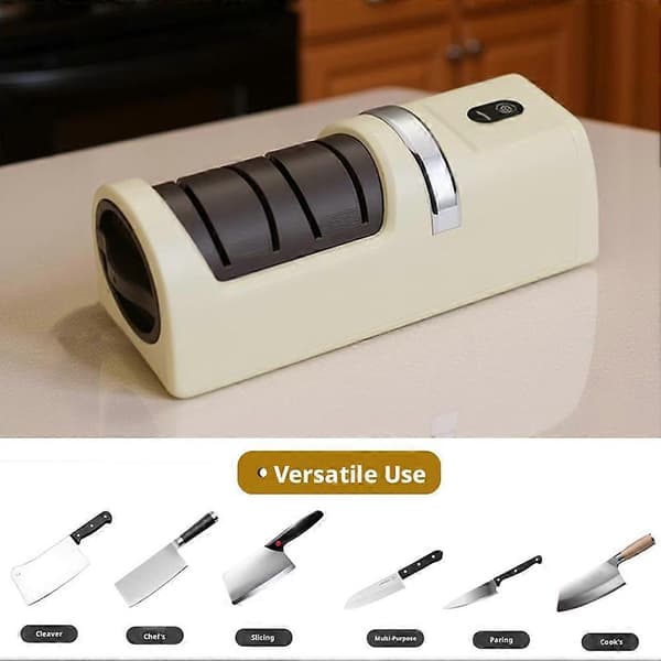 【BQ】USB elektrisk knivsliper, multifunksjonell automatisk husholdningssliper - hvit white