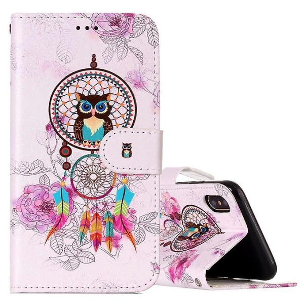 För Iphone X Colorful Dream Catcher Owl Pattern Horisontellt Flip Case med hållare & kortplatser & plånbok & fotoram