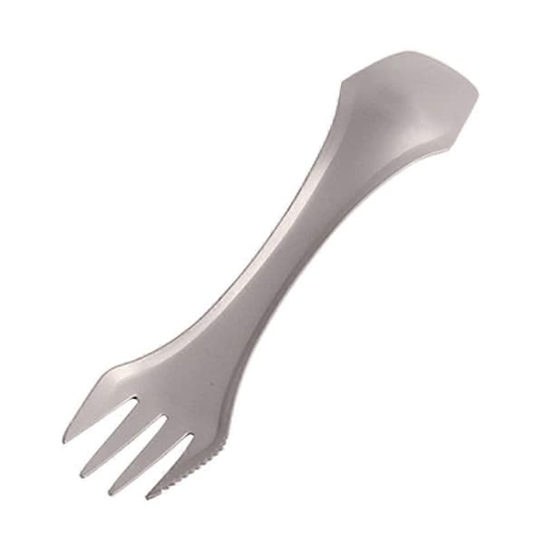 【BQ】Silver Titanium Multifunctional Fork Spoon Cutlery for Outdoor Use
