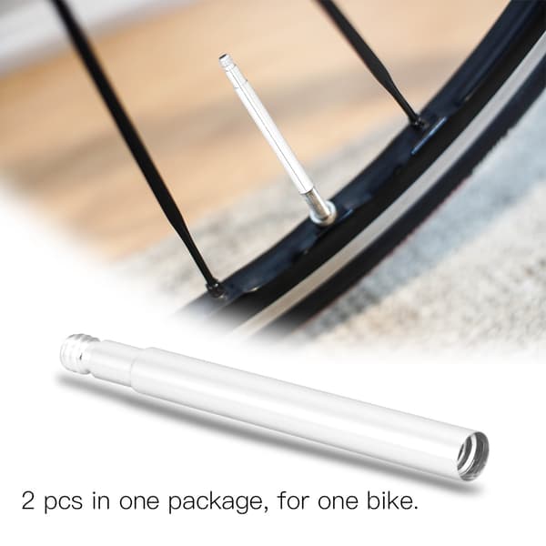 60 mm cykel Presta ventilforlænger 2 stk. sølv indvendige dækventiler