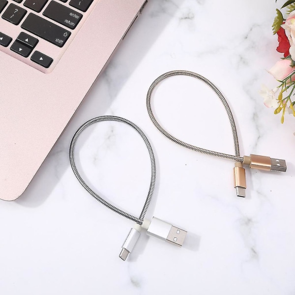 Adapter Type C Datakabelstik Usb C Metalledning 11 tommer oplader Sølv Silver