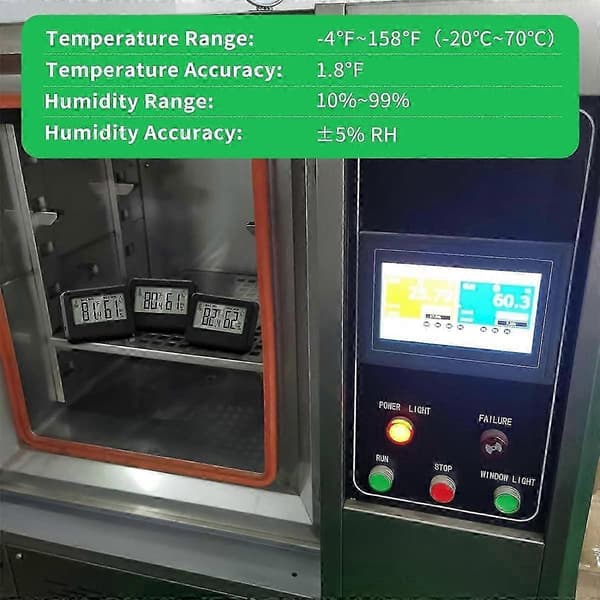 4 st digitala hygrometrar och termometer, reptiltermometer med magnetiskt stativ Hvit