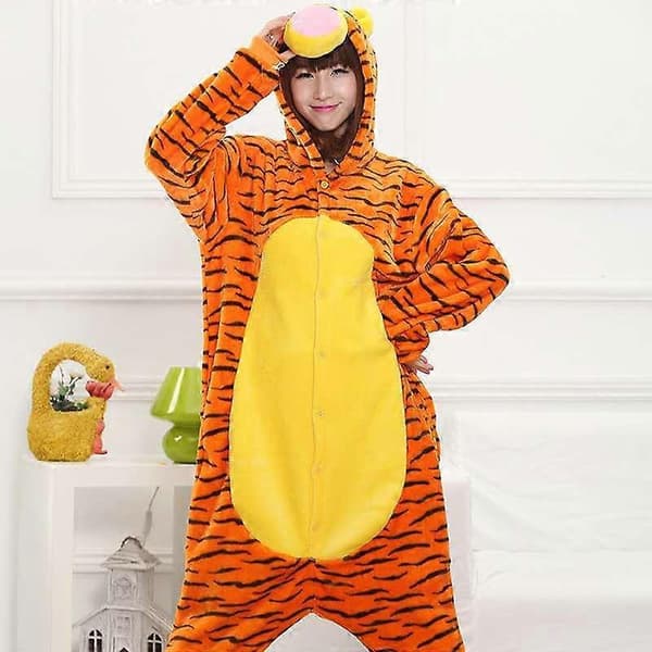【BQ】Nyhet Flanell Par Tecknad Djur Tigger Hel Pyjamas Hemmakläder Tigger Tigger S