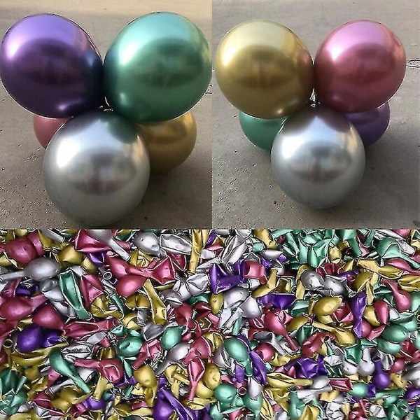 50 stk metalliske ballonger 10/12 tommer metall skinnende lateks ballonger til gratulerer med dagen 10 Inches
