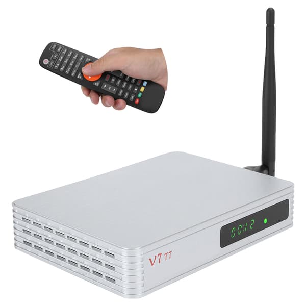 Høykvalitets Set Top Box STB Utstyrstilbehør Støtte for 100‑240V Grå sølv EU